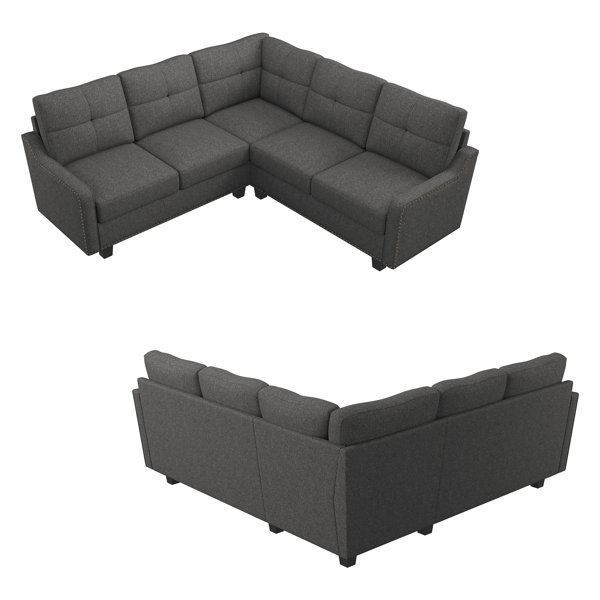 Honbay Living Room 3+2 Corner Sectional Sofa Dark Gray Wayfair